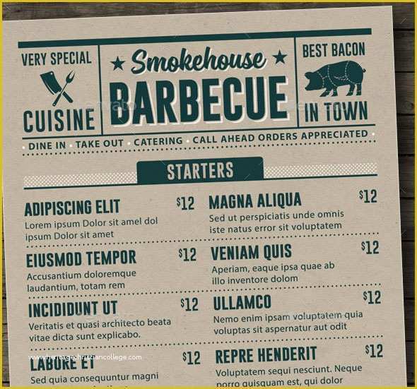 Free Bbq Menu Template Of 25 Awesome Typographic Restaurant Menu Templates