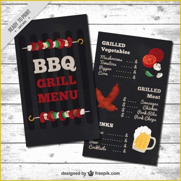 Free Bbq Menu Template Of Barbecue Menu Template Vector