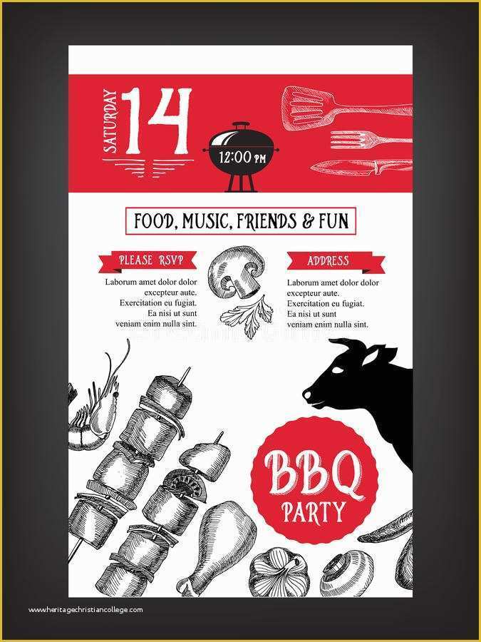 Free Bbq Menu Template Of Barbecue Party Invitation Bbq Template Menu Design Food