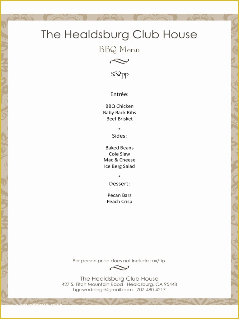 Free Bbq Menu Template Of Bbq Menu Template 2 Free Templates In Pdf Word Excel