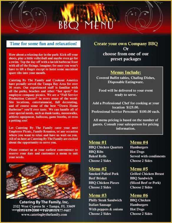 Free Bbq Menu Template Of Bbq Menu Templates Find Word Templates