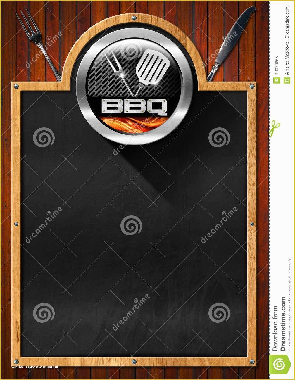 Free Bbq Menu Template Of Blackboard for Barbecue Menu Stock Illustration