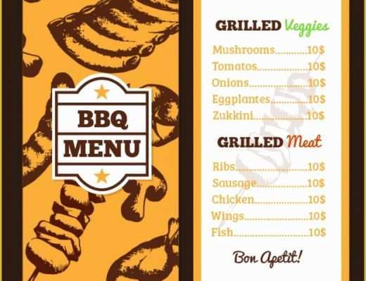 Free Bbq Menu Template Of Hand Drawn Bbq Menu Vector