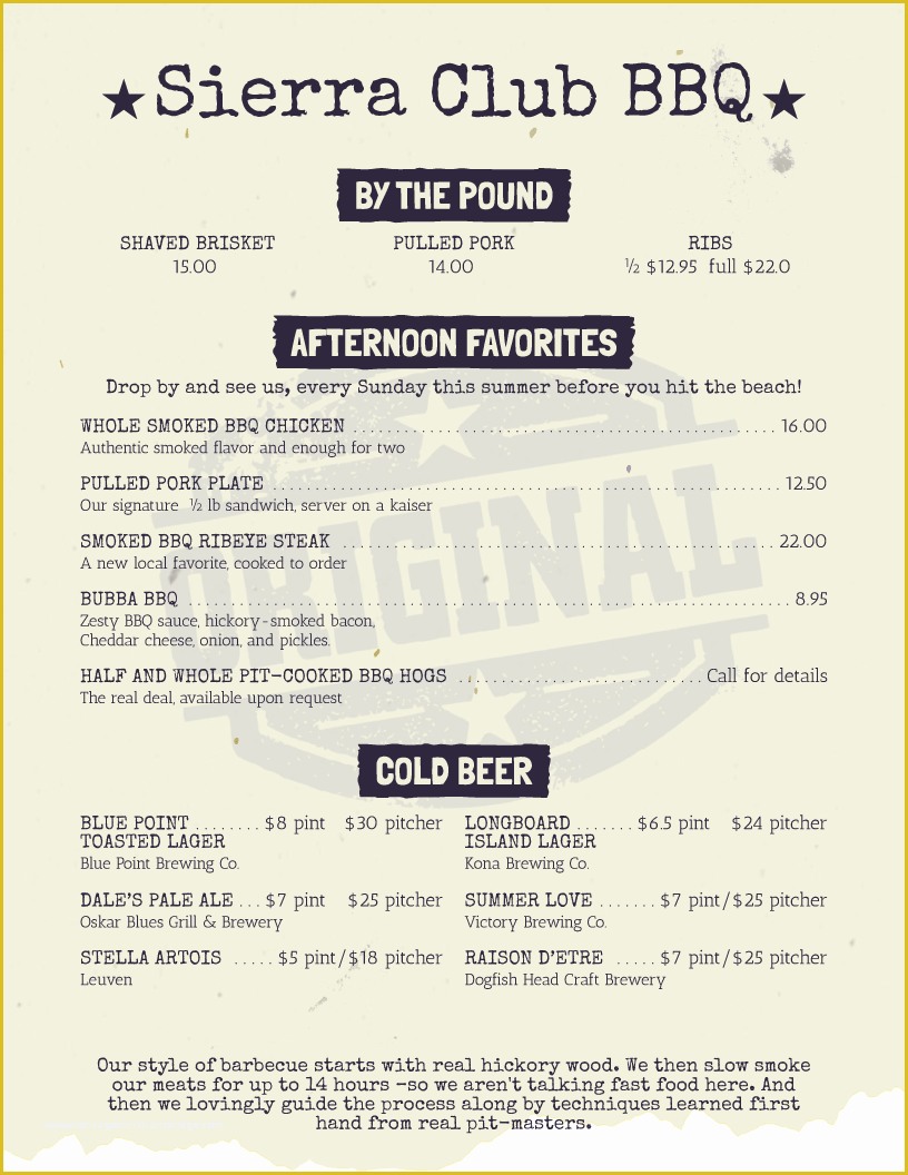 Free Bbq Menu Template Of Restaurant Menu Flyers From Imenupro More Than Just