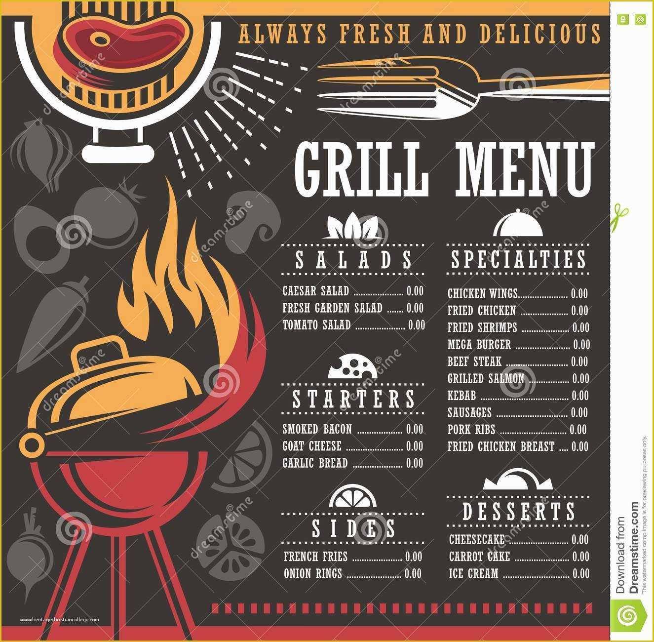 Free Bbq Menu Template Of Restaurant Menu Layout Stock Vector Illustration Of