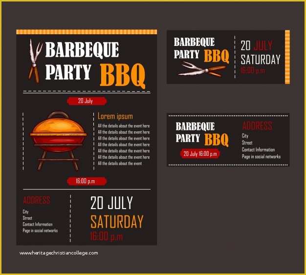 Free Bbq Menu Template Of Set Of Vector Illustrations Of A Bbq Menu Template