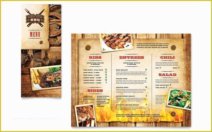 Free Bbq Menu Template Of Steakhouse Bbq Restaurant Take Out Brochure Template Design