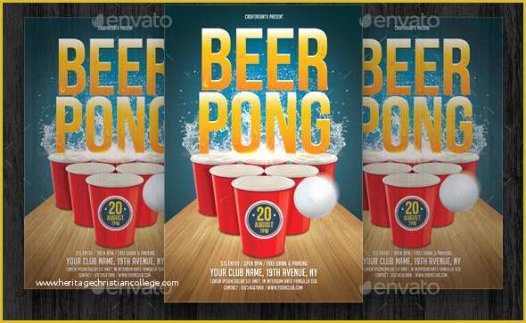 Free Beer Pong Flyer Template Of 20 Cool Beer Party Flyer Templates – Desiznworld