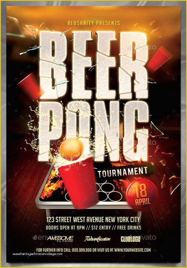 Free Beer Pong Flyer Template Of 9 tournament Flyers Printable Psd Ai Vector Eps