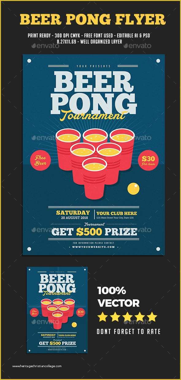 Free Beer Pong Flyer Template Of Beer Pong Flyer by Guuver