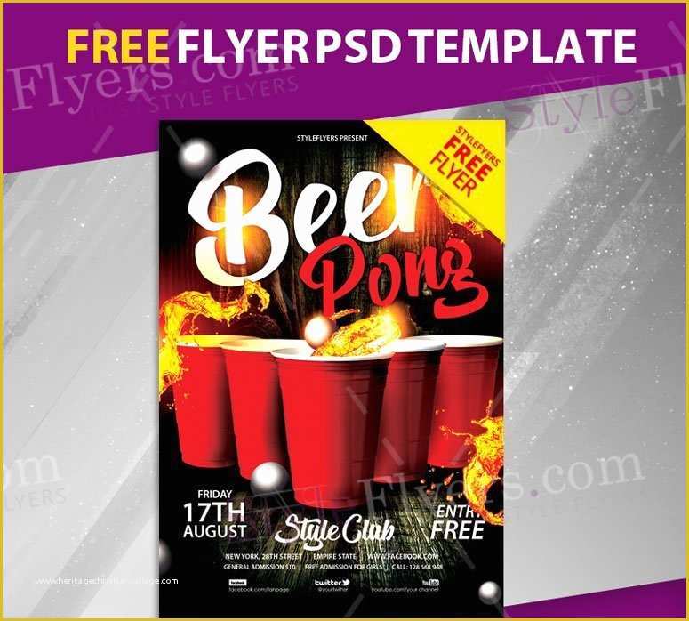 Free Beer Pong Flyer Template Of Beer Pong Free Flyer Psd Template