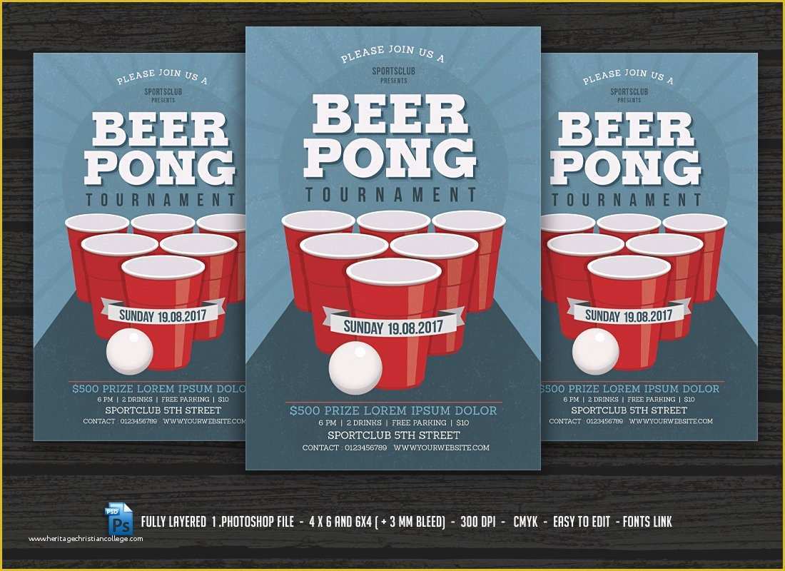Free Beer Pong Flyer Template Of Beer Pong Party Flyer Flyer Templates Creative Market