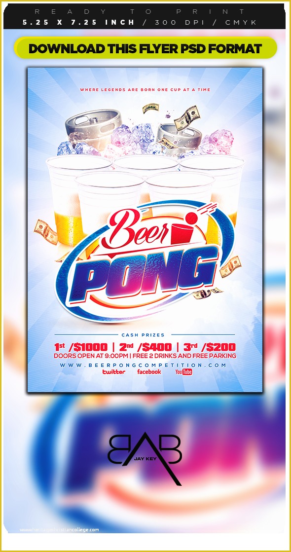 Free Beer Pong Flyer Template Of Beer Pong Party Flyer On Behance