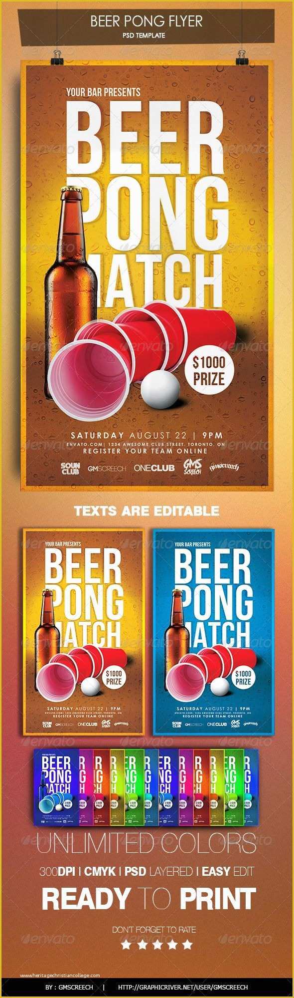 Free Beer Pong Flyer Template Of Beer Pong Party