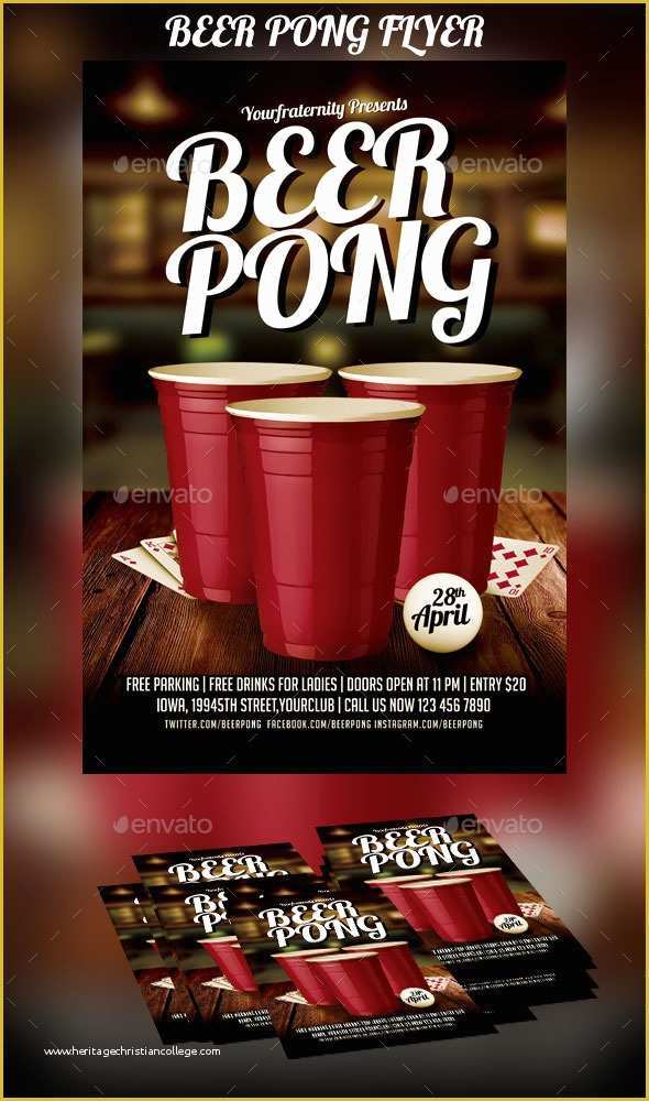 Free Beer Pong Flyer Template Of Beer Pong Table Stencils Dondrup