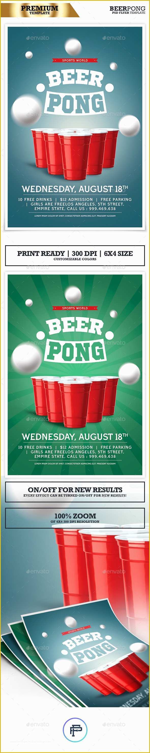Free Beer Pong Flyer Template Of Beer Pong tournament Flyer by Platinumfusion