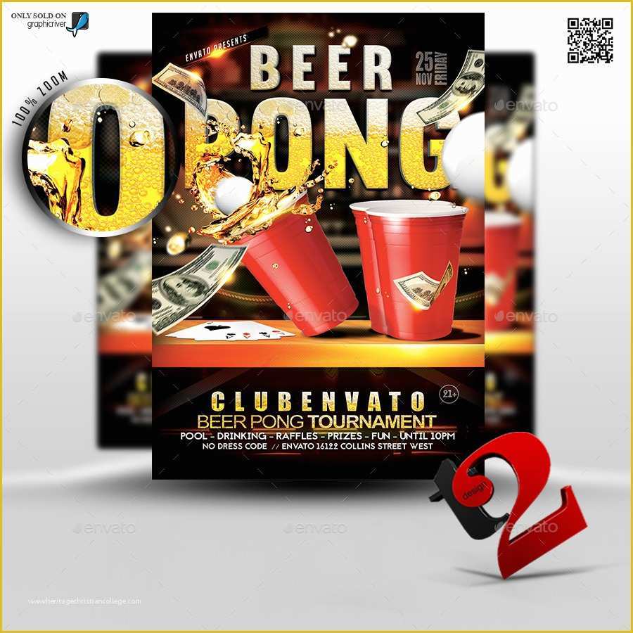 Free Beer Pong Flyer Template Of Beer Pong tournament Flyer by Take2design