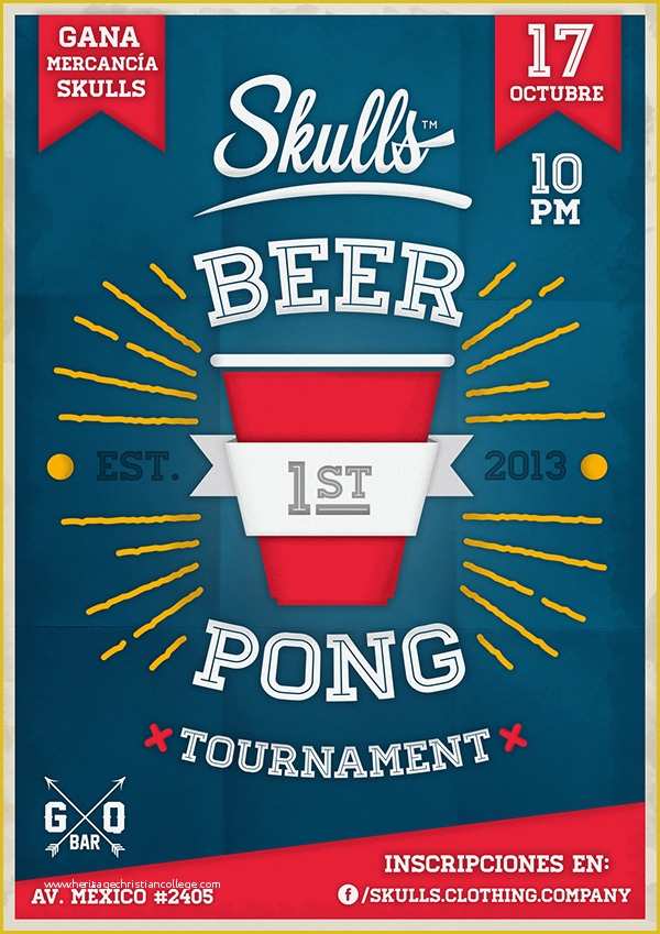Free Beer Pong Flyer Template Of Beer Pong tournament Poster On Behance