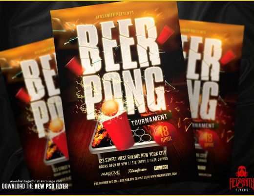 Free Beer Pong Flyer Template Of Beerpong tournament Flyer Psd Template by Iamredsanity On