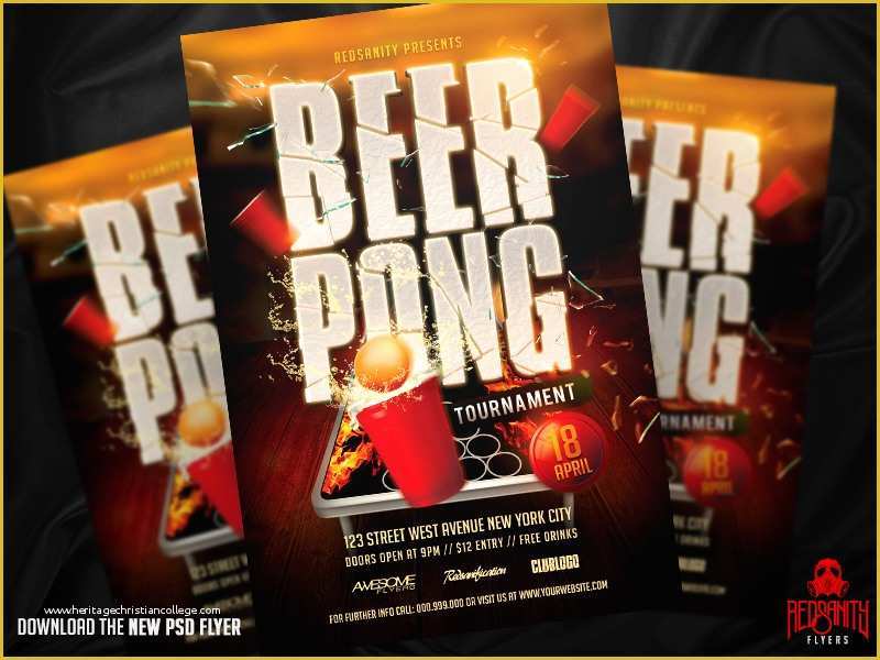 Free Beer Pong Flyer Template Of Beerpong tournament Flyer Psd Template by Iamredsanity On