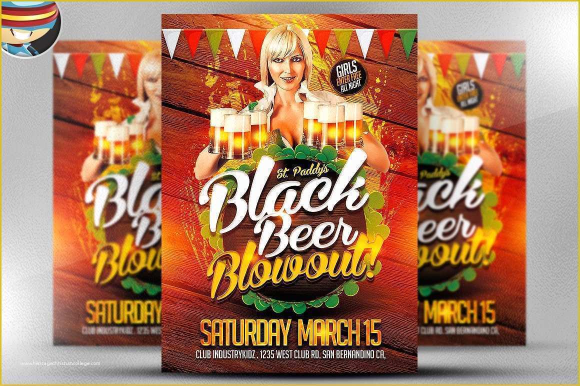 Free Beer Pong Flyer Template Of St Patrick S Day Black Beer Blowout Flyer Templates