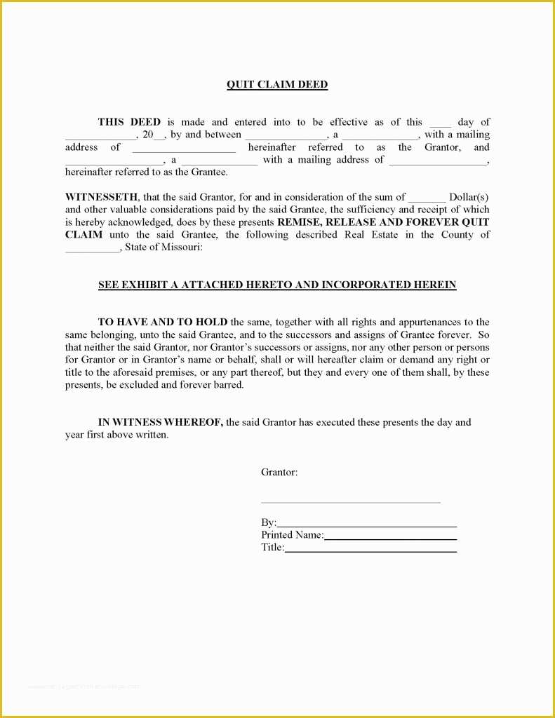 Free Beneficiary Deed Missouri Template Of Deed Release form Seatle Davidjoel