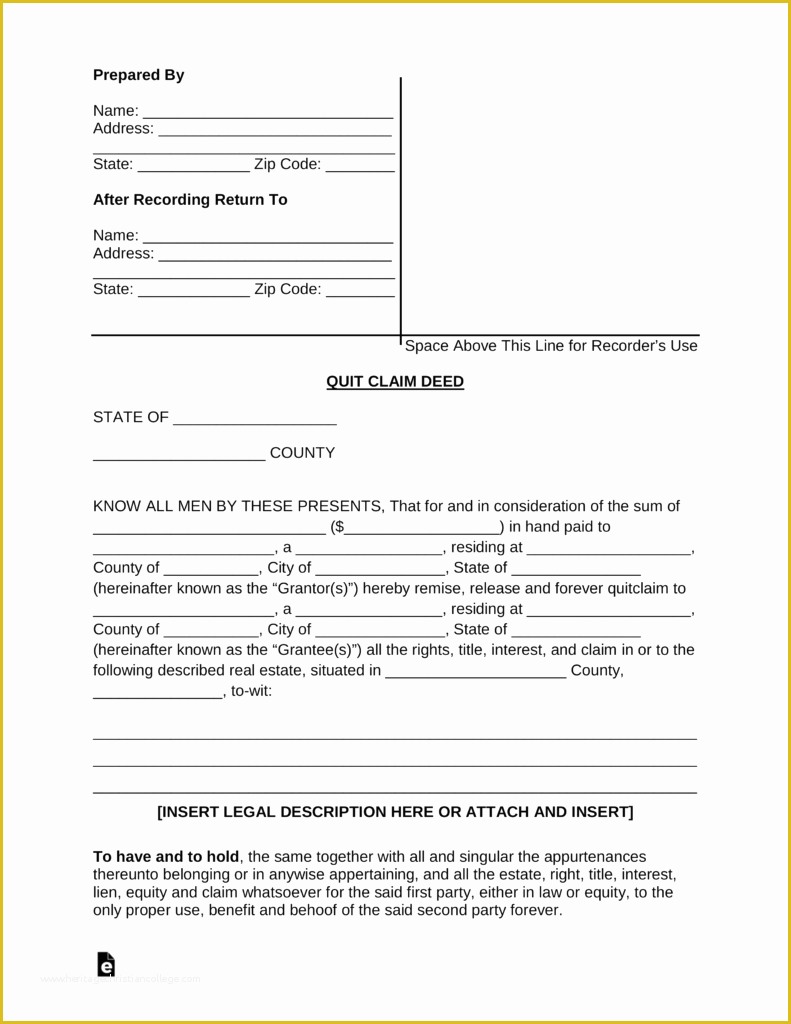 Free Beneficiary Deed Missouri Template Of Free Quit Claim Deed forms Pdf Word