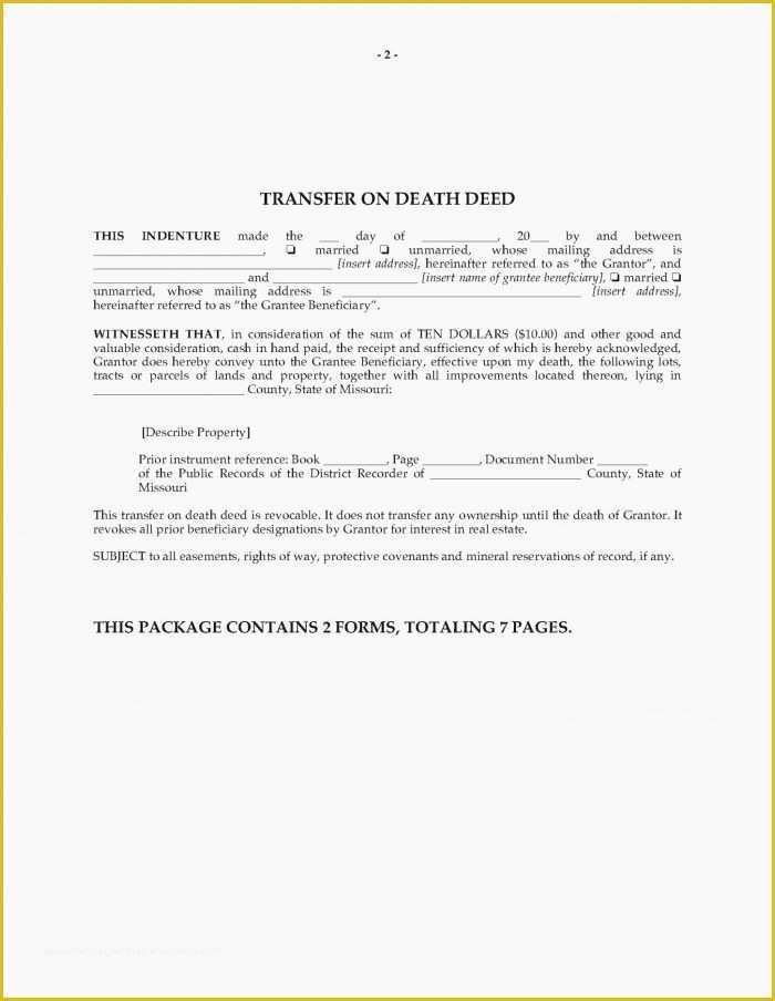 Free Beneficiary Deed Missouri Template Of Missouri Beneficiary Deed form form Resume Examples