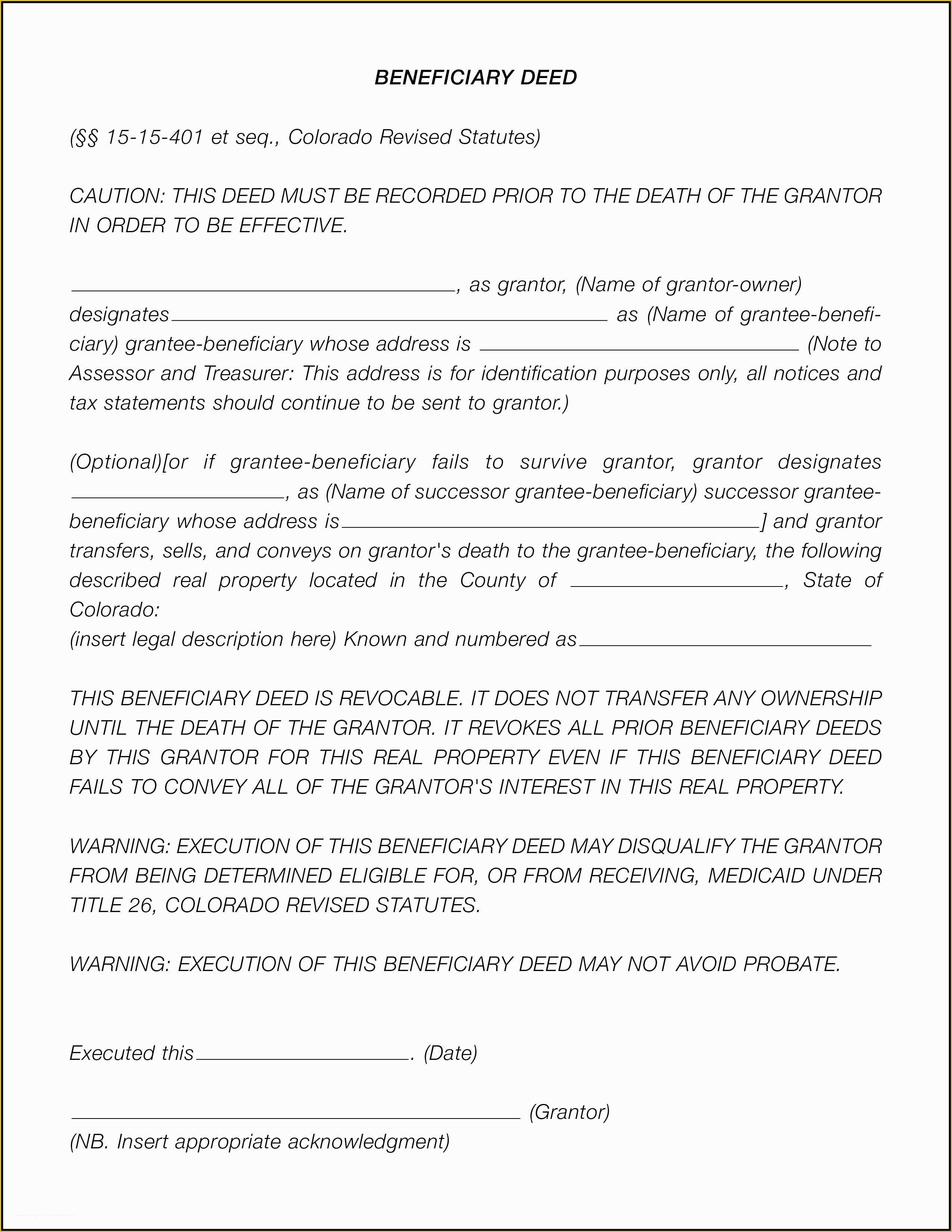 Free Beneficiary Deed Missouri Template Of What is A Beneficiary Deed Land Title Guarantee Pany