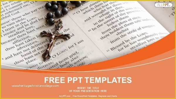Free Bible Powerpoint Templates Of Black Bead Rosary In Open Bible Powerpoint Templates