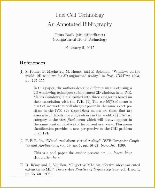 Free Bibliography Template Of 10 Annotated Bibliography Free Sample Example format