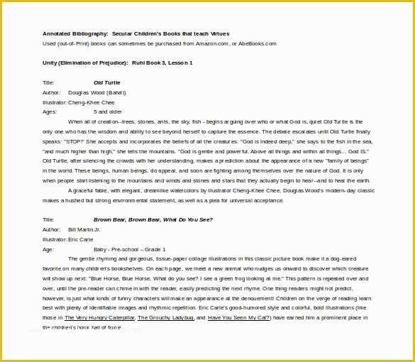 Free Bibliography Template Of 15 Word Annotated Bibliography Templates Free Download