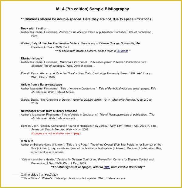 Free Bibliography Template Of 8 Mla Annotated Bibliography Templates & Samples Doc