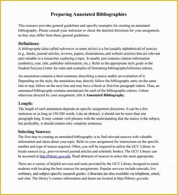 Free Bibliography Template Of 9 Annotated Bibliography Templates – Free Word & Pdf