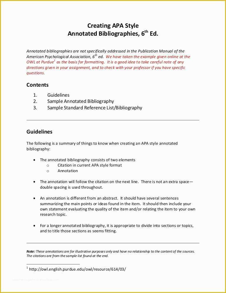 Free Bibliography Template Of Annotated Bibliography Apa