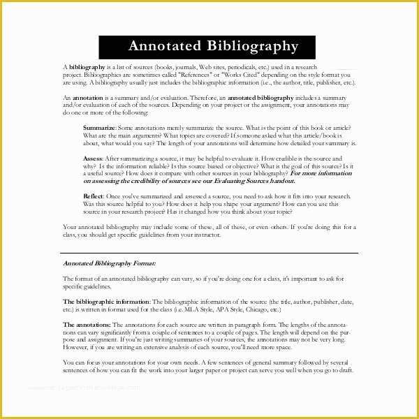 Free Bibliography Template Of Annotated Bibliography Generator Template 16 Examples