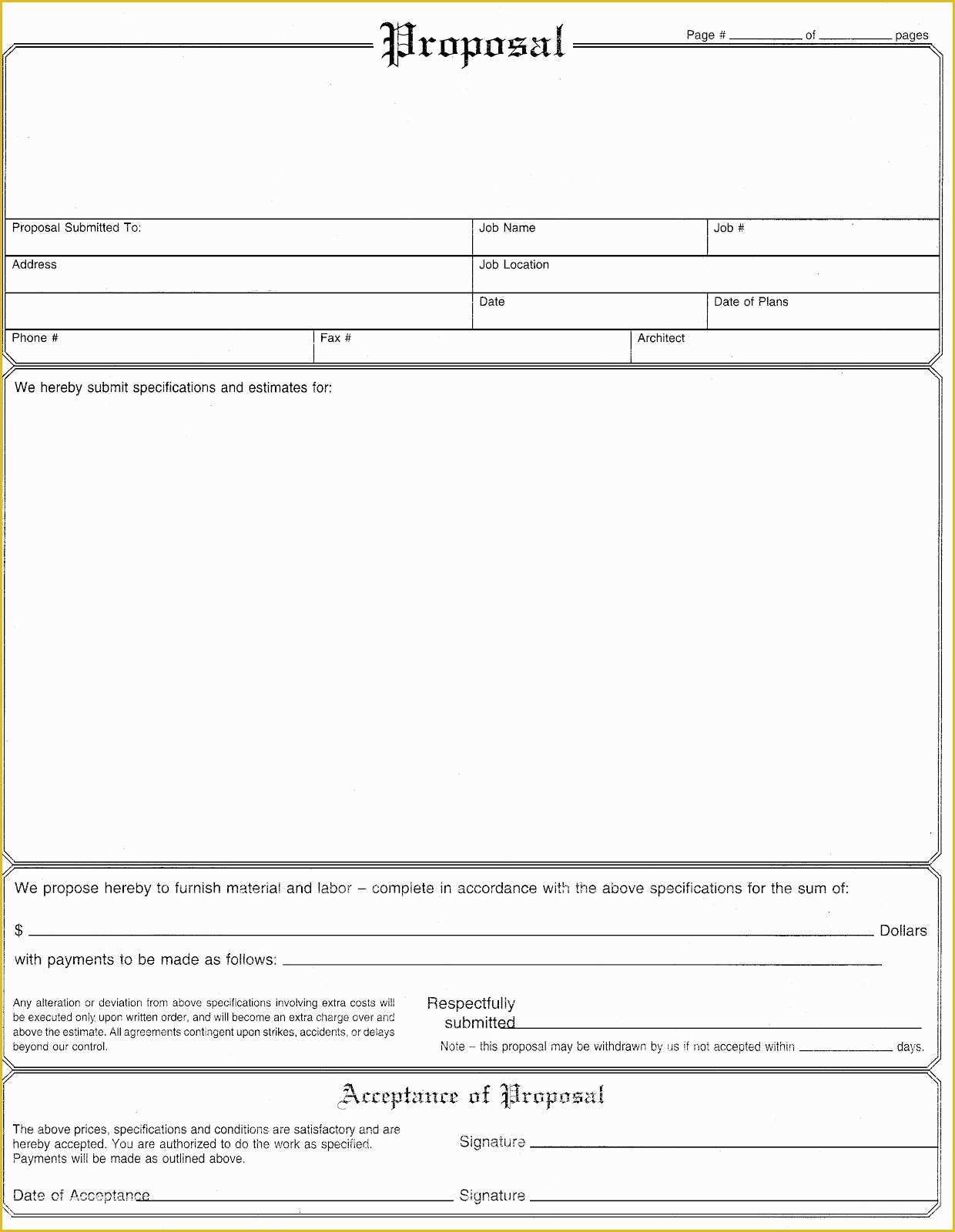 Free Bid Proposal Template Of Painting Proposal Template Sample