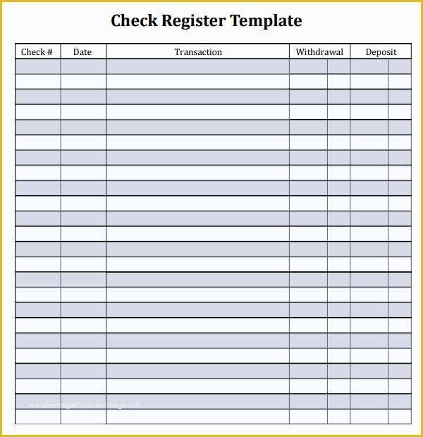 Free Big Check Template Download Of 10 Sample Check Register Templates to Download