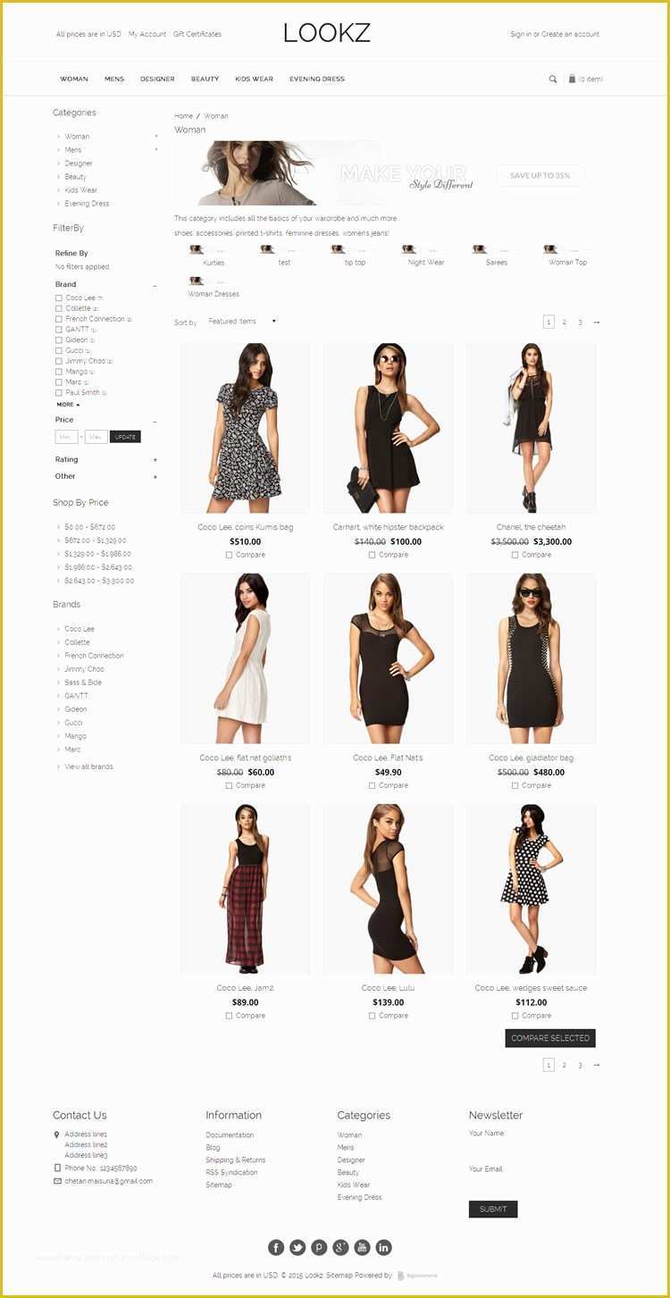 Free Bigcommerce Templates Of Lookz Big Merce Template