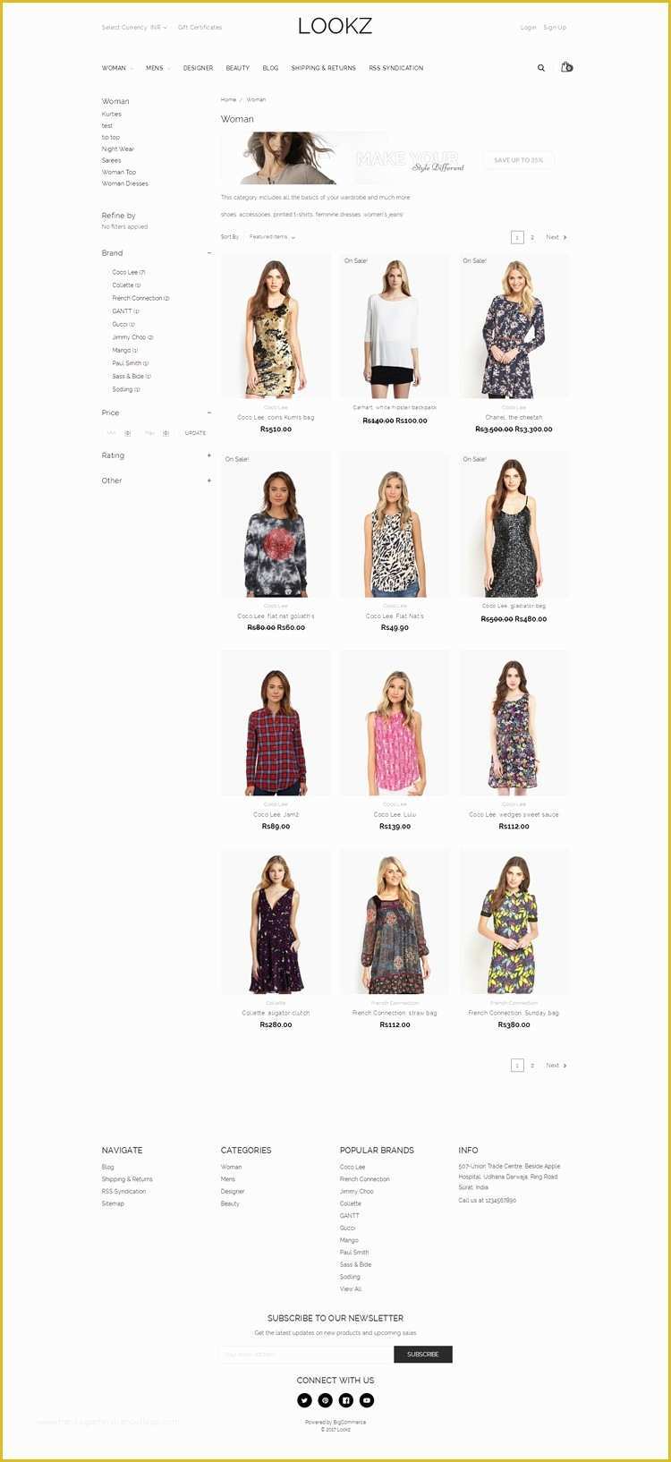 Free Bigcommerce Templates Of Lookz Big Merce Template