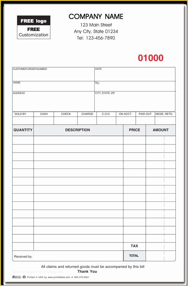 Free Bill Invoice Template Printable Of 11 Billing Receipt Template Free