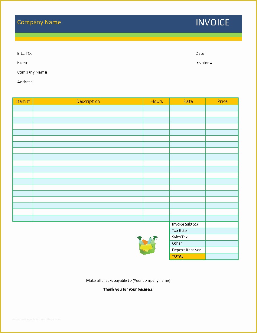 Free Bill Invoice Template Printable Of 39 Best Printable Billing Invoice Template Examples Thogati