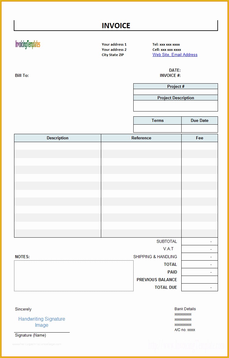 Free Bill Invoice Template Printable Of 7 format Free Printable Billing Statements