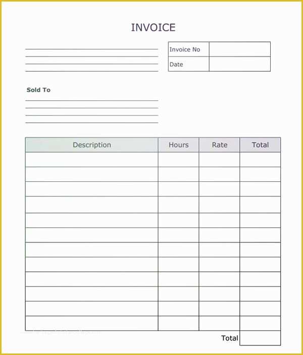 Free Bill Invoice Template Printable Of Fillable Invoice Blank In Pdf