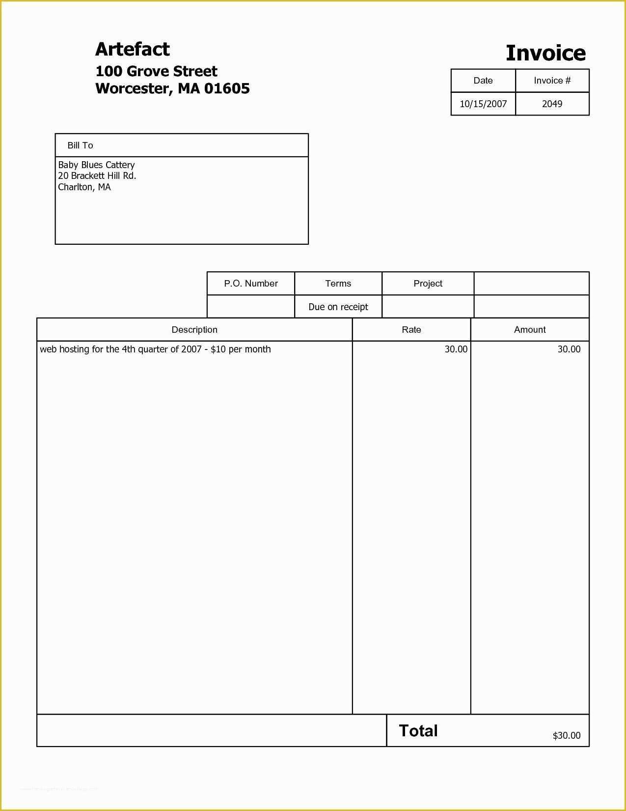 Free Bill Invoice Template Printable Of Free Bill Invoice Template Printable – Amandae