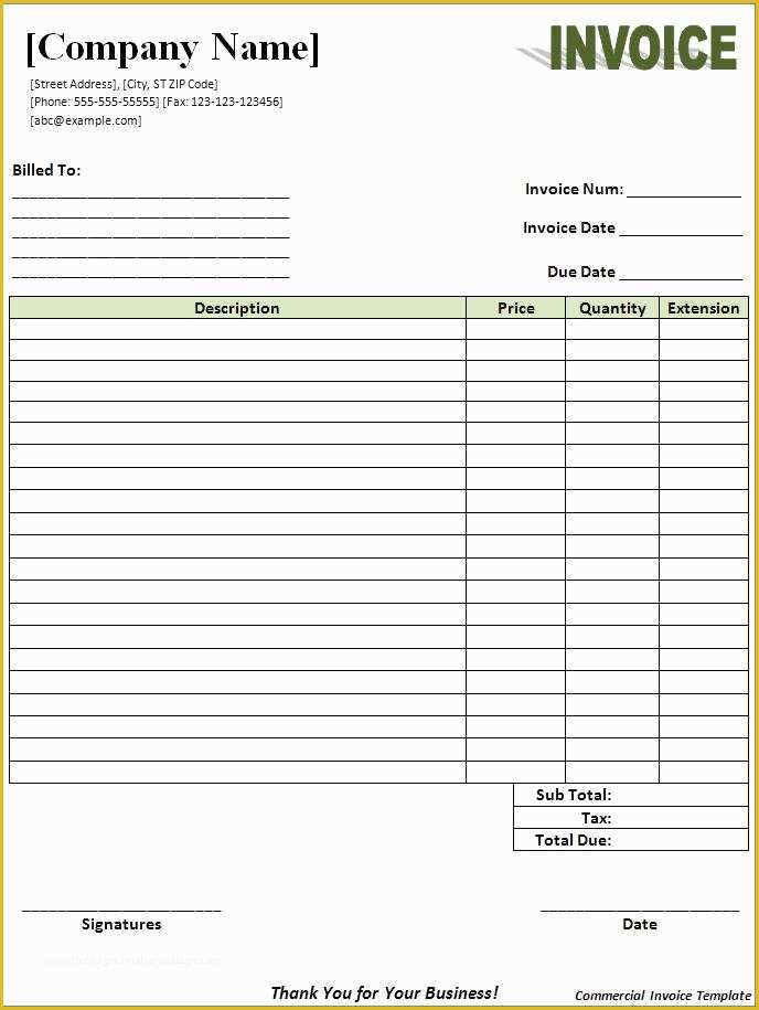 Free Bill Invoice Template Printable Of Free Invoice Template Sample Invoice format