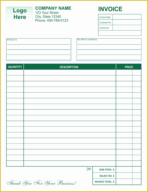 Free Bill Invoice Template Printable Of Free Invoice Templates