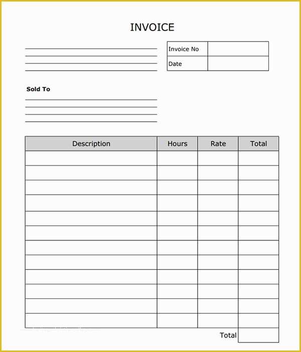 Free Bill Invoice Template Printable Of Labor Invoice Template Invoice