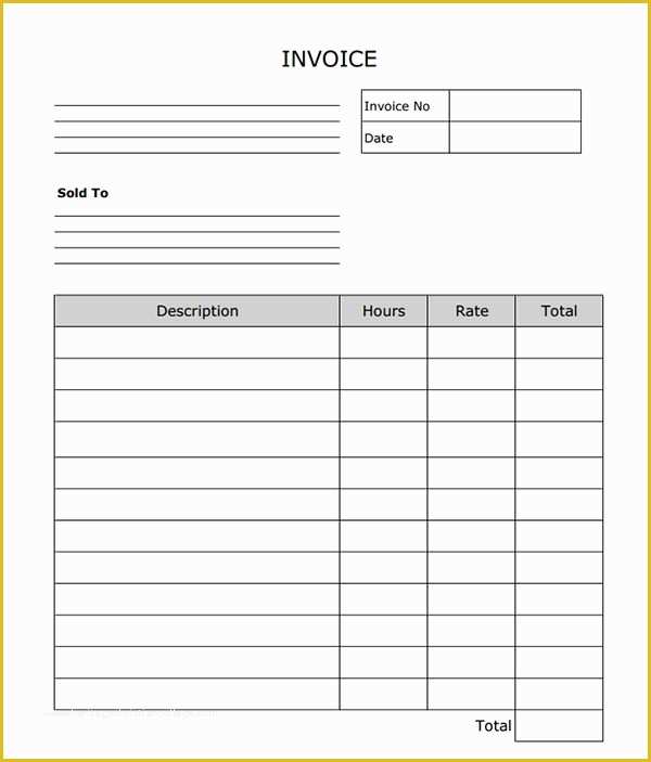 Free Bill Invoice Template Printable Of Labor Invoice Template Invoice