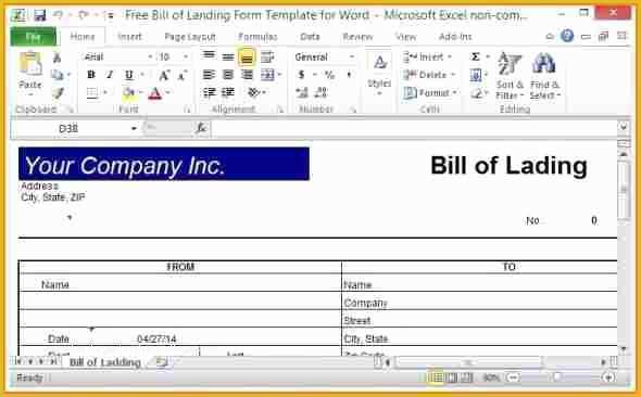 Free Bill Of Lading Template Excel Of 10 Bill Of Lading Template Excel Free